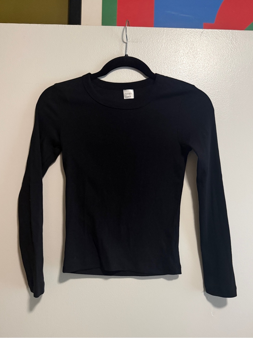 Leset Nando Slim Fit Long Tee XS Black